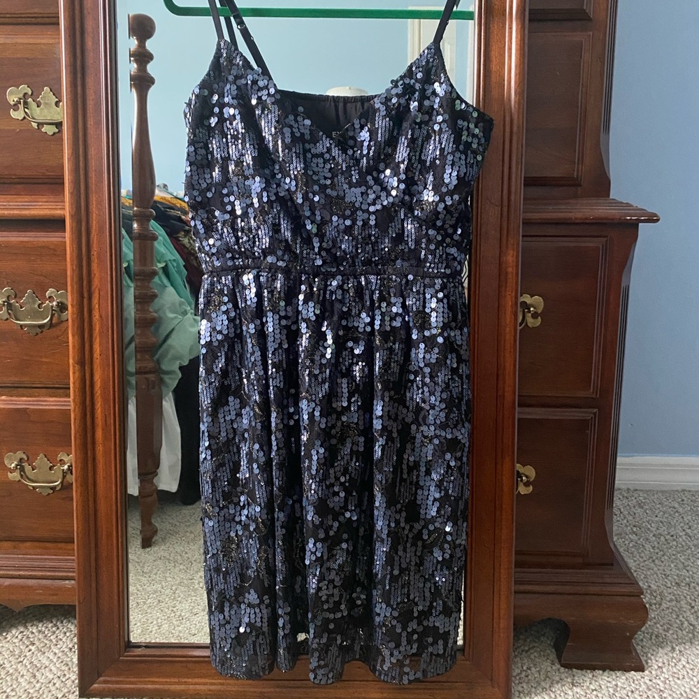 Express Sequined Suplice Party Dress